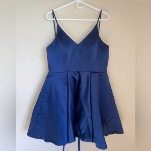 Short prom or homecoming dress with corset back.